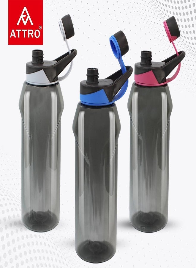 Attro Aviator 1000ml Water Bottle with Easy to Carry Grip Handle BPA Free Food Grade Leak Proof Ideal for Gym Workout, School, Office & Outdoor - Pink - Image 3